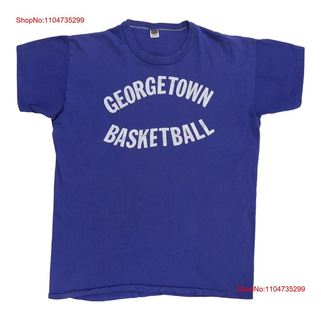 Original Vintage 1960s Georgetown Basketball T Shirt Vintage Fashion Top For Everyday Wear Streetwear Versatile Slightly