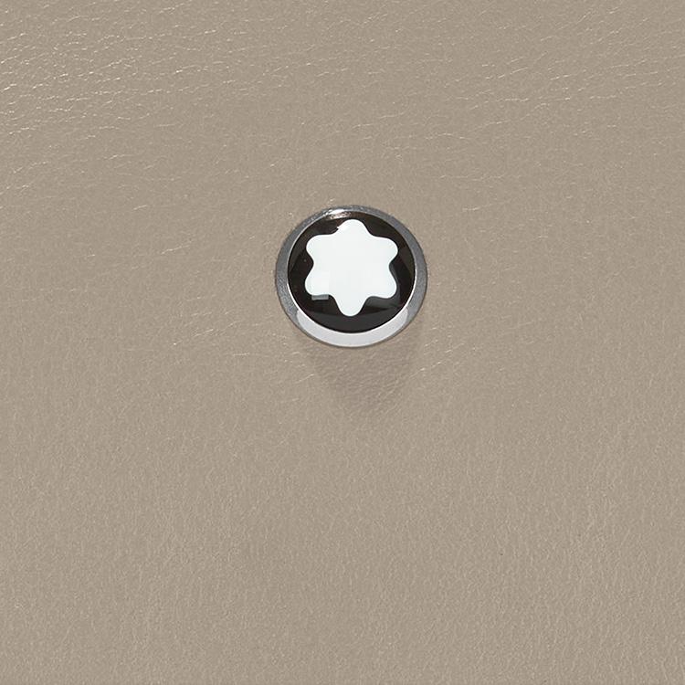Montblanc Soft Leather Series Hexagonal White Star Zipper Closure Shoulder Crossbody Storage Clutch Men Bags Earth-Gray 131240