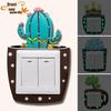 Моющийся 3D Светящийся Мультяшный Кактус Наклейка на Розетку - Водонепроницаемый и Креативный Декор для Дома