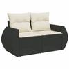 VidaXL Salon de Jardin avec Coussins 7 pcs, Canapés de Terrasse, Ensemble de Meubles de Patio, Mobilier d'Extérieur, Noir 3221435