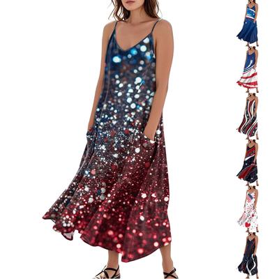 Женское летнее платье свободного покроя с принтом для отдыха на пляже