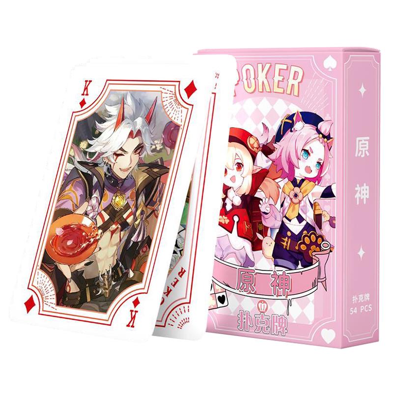 Genshin Impact Naganohara Yoimiya Poker Игральные карты Настольные игры Детские игрушки Детская игровая колода Набор карточных игр Аниме