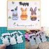 Easter 3pcs Bunny Metal Cutting Dies Rabbits Stencils Scrapbooking Decorative Embossing Photo Album Decor Card Crafts