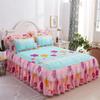 3pcs Set New Sanding Lace Bedspread Fashion Queen Bed Skirt Thickened Fitted Sheet Two-Layer Single Double Bed Dust Ruffle