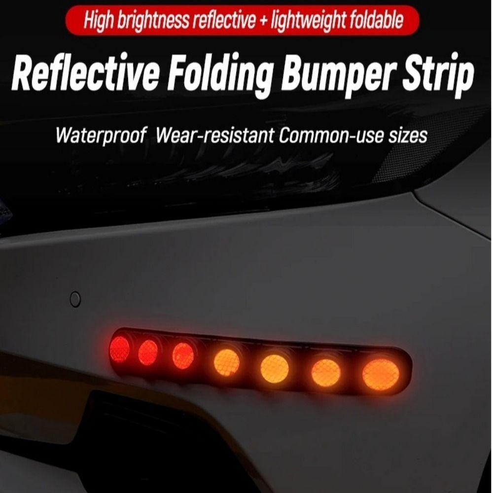 2pcs Safety Warning Bumper Reflector Strips Self-Adhesive Reflective Car Decal For Car SUV Truck