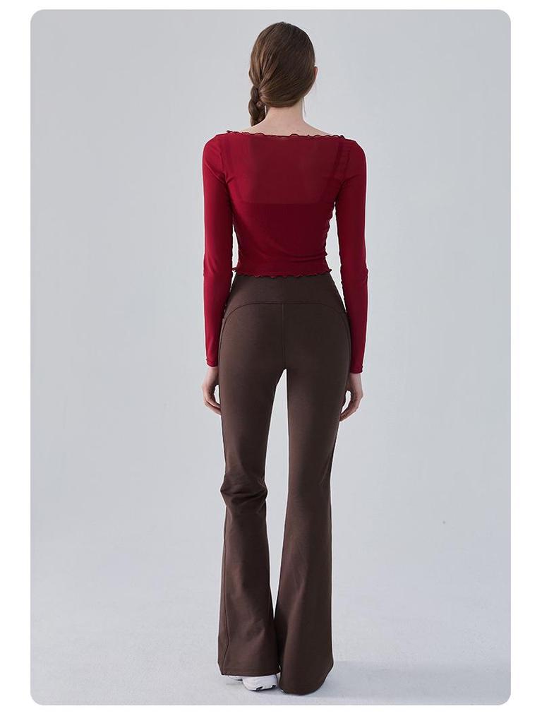 Брюки для йоги микро-клеш с высокой талией, с эффектом «персика» и контролем живота