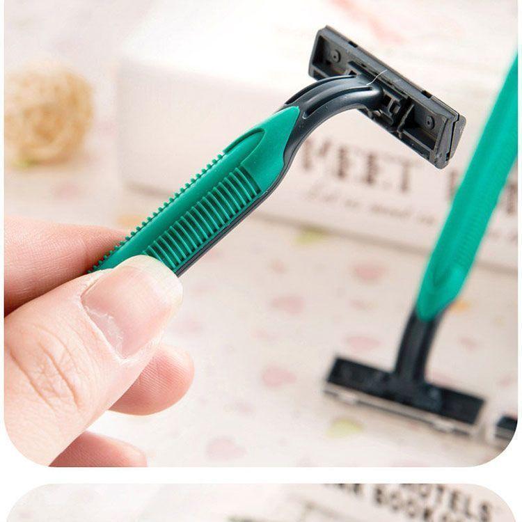 Men's Disposable Stainless Steel Razor, Double-Layer Shaver for Hotels and Guesthouses