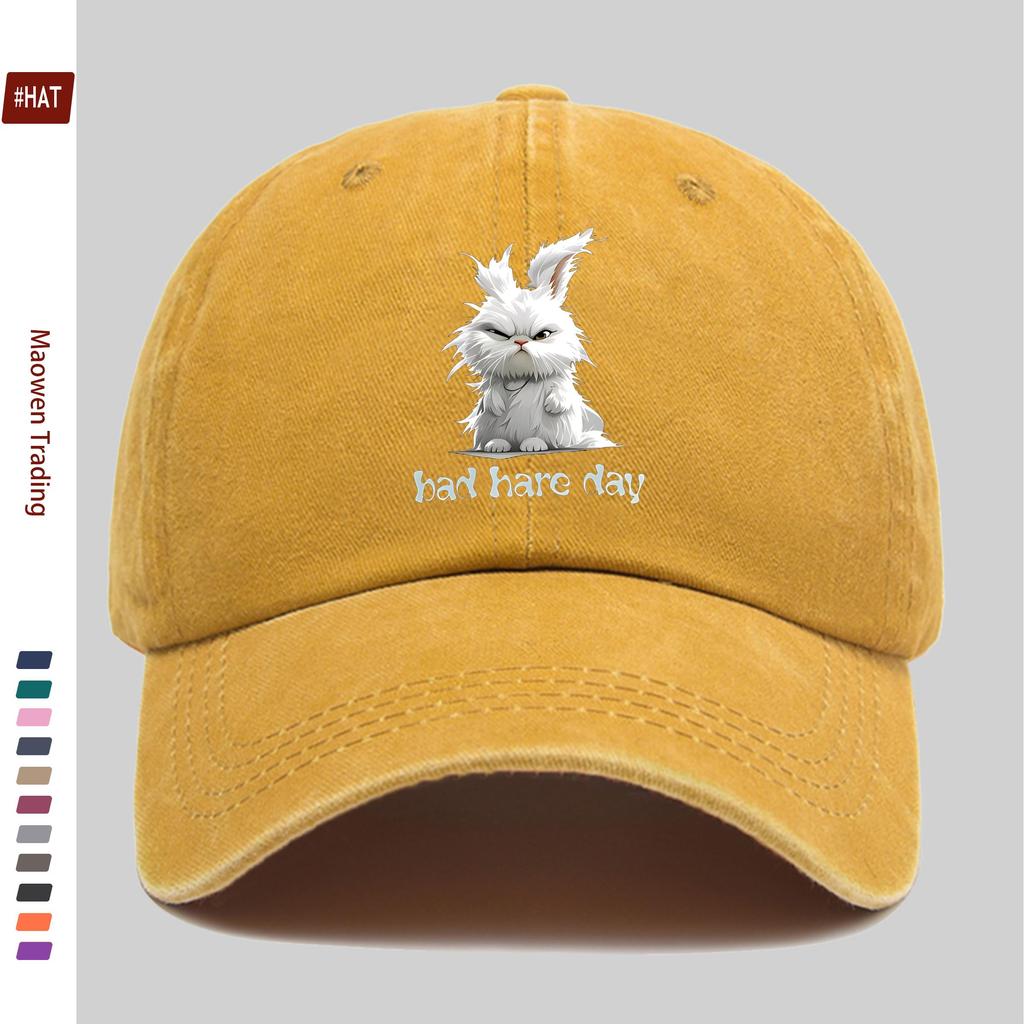 pc Cute Rabbit Print Baseball Cap Adorable Headwear Hat Comfortable and Lightweight Dad Hat Adjustable Snapback Strap Truck