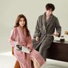 2025 Autumn and Winter Thickened Morning Robe Men's Nightgown Women's Extended Bathrobe Couple Pajamas