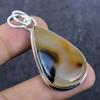 Драгоценный камень Монтана Агат Ручная работа Серебро 925 пробы Ювелирная подвеска 2,01" m4D45