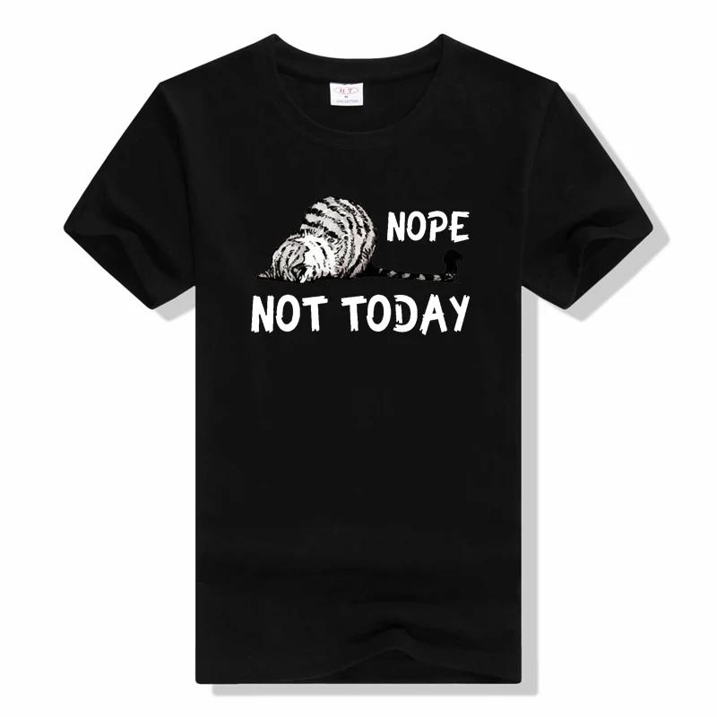 Nope Not Today Cute Letter Print T-Shirt summer Short Sleeve Crew Neck Shirt outdoor Casual sports tops t shirt