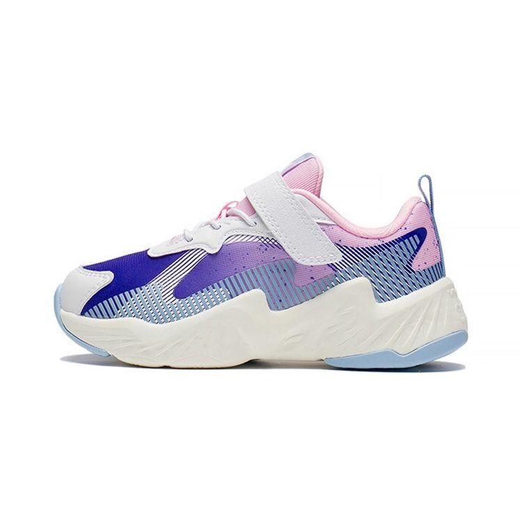 Li Ning Kids Mesh Rebound Sports Non-Slip Shock Absorbing Durable Breathable Lightweight Casual Shoes Kids Casual Shoes White Blue Pink YKNS068-4