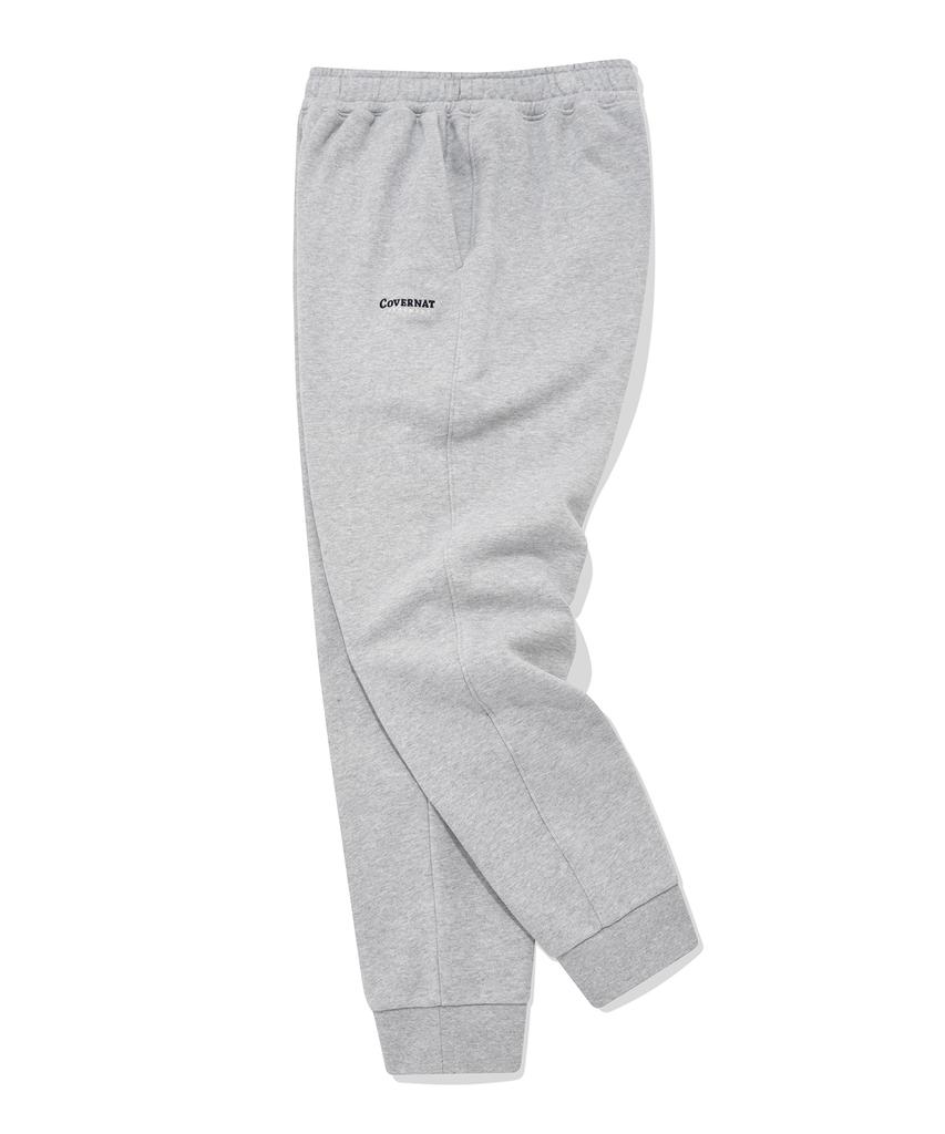 COVERNAT Authentic Logo Tapered Sweat Jogger Pants Melange Grey