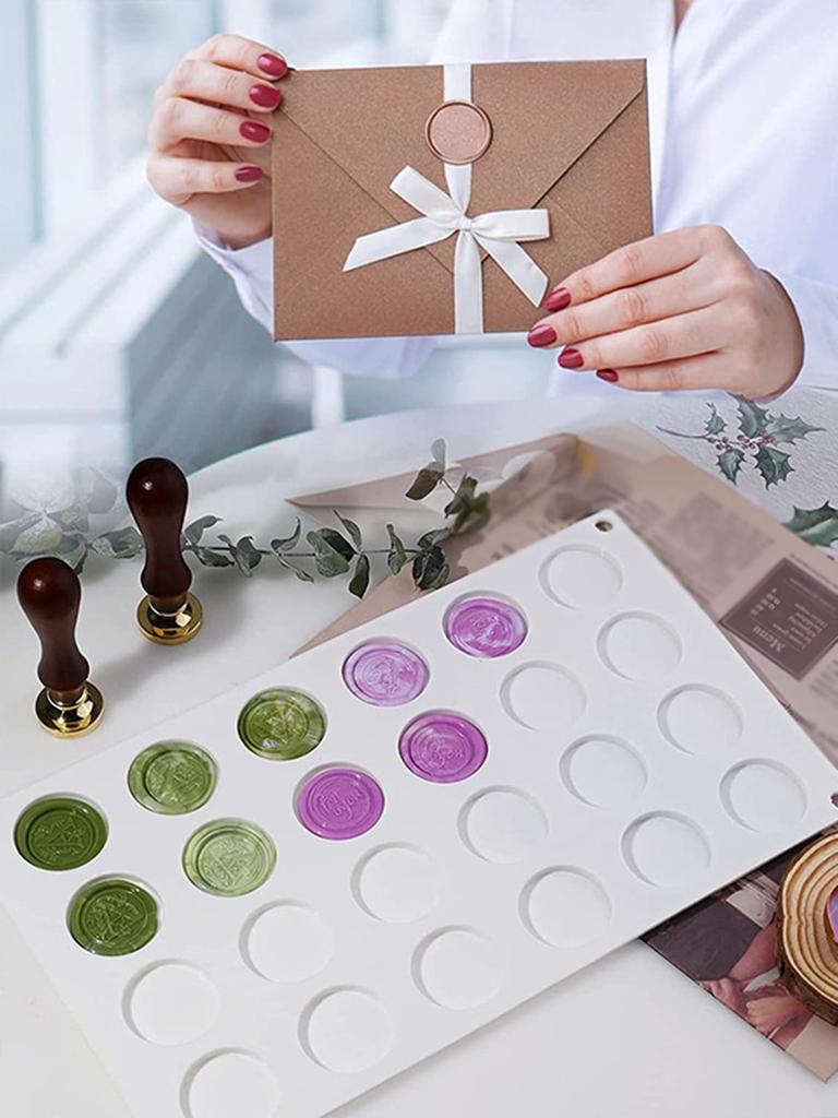 1 шт.-Формы для моделирования Форма для штампа с восковой печатью Силиконовый коврик с полостями DIY Инструмент для восковой печати Фиксированная форма Круглый
