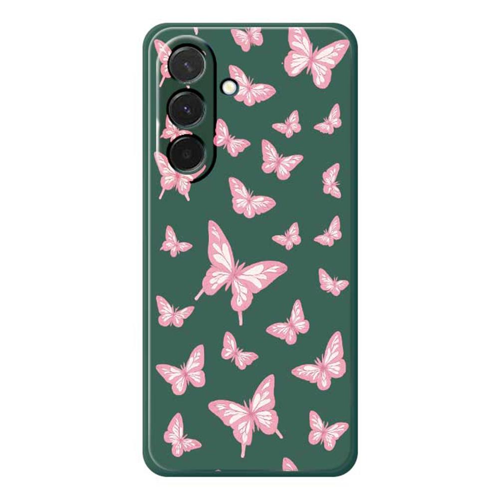 For Samsung Galaxy A36 5G Case Pink Butterflies Pattern Printing Straight Edge TPU Phone Back Cover