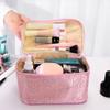 Fashion Leather Squar Portable Beauty Women's Makeup Bag Cosmetic Organizer Storage Wash Bag