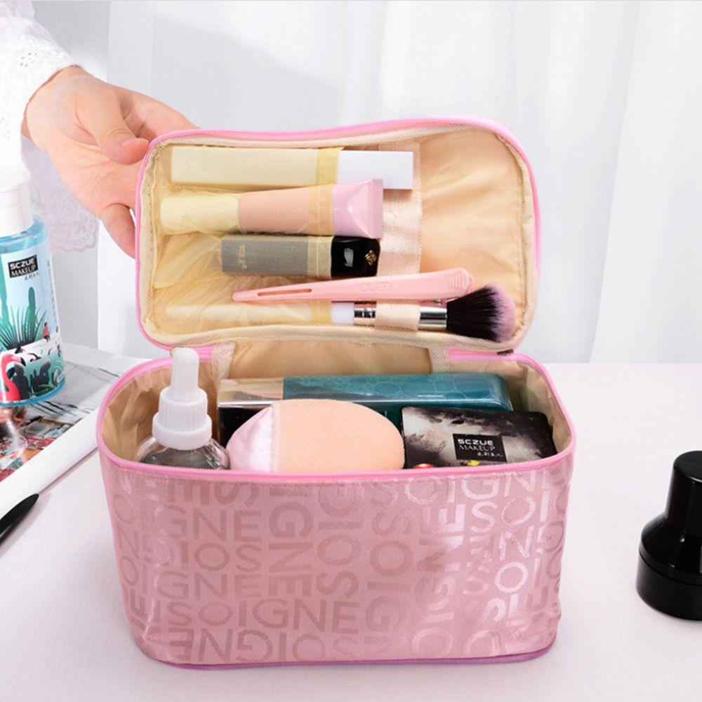Fashion Leather Squar Portable Beauty Women's Makeup Bag Cosmetic Organizer Storage Wash Bag