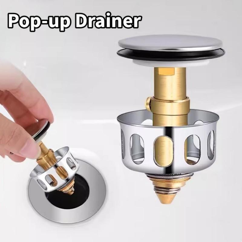 Basin Drains Universal Metal Filter Valve Pop-up Drainer Waster Stopper Bathtub Strainer Plug Hair Catchers Bathroom Accessories