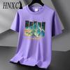 HNXC Cotton Short Sleeve T-shirt Men's Fashion Loose Half Sleeve Shirt Printed Compassionate Shirt