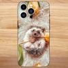 Чехол для телефона с животным Ежик Для iPhone 16,15,14,13,12,11,Mini,Pro,SE,MAX Белый Матовый Ударопрочный Чехол
