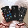 Чехол Universe Planet для iPhone Samsung A55 M34 S24 Xiaomi Redmi 13 Pro Huawei Honor, противоударный бампер для телефона, черный матовый TPU, устойчивый к царапинам, полное покрытие
