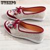 Embroidered Cloth Shoes Women's Flat Shoes Hollow and Breathable Sliding In Type Simple Casual Retro Ethnic Style Spring and Summer