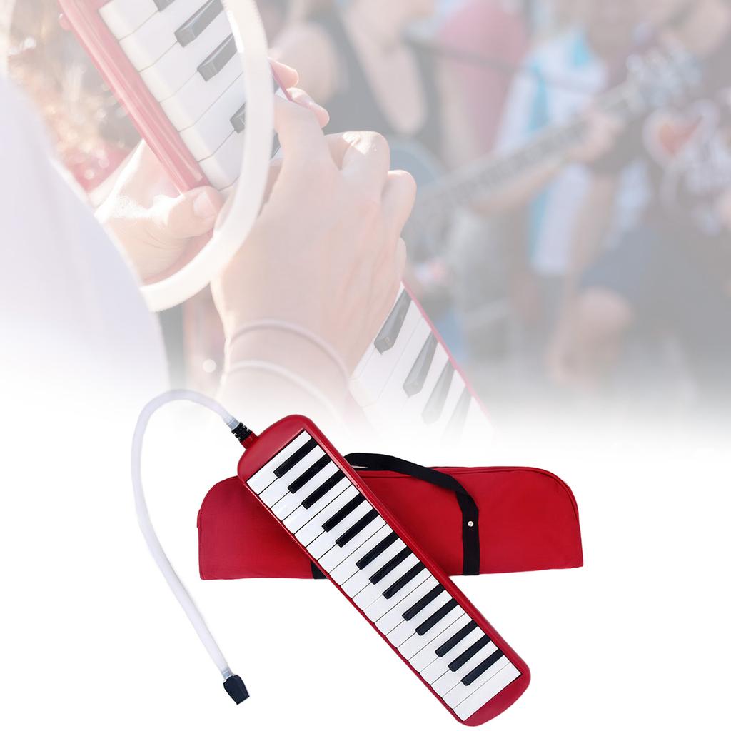 Воздушное пианино Клавиатура сопрано Мелодика с длинной трубкой Короткие мундштуки и сумка для переноски 32 клавиши Мелодика Инструмент для детей