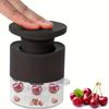 1pc Press To Remove Cherry Pitter , Efficiently Removes Pits from 7 Cherries At Once, White/Black Kitchen Gadget with Clear Container