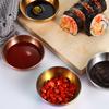 Stainless Steel Round Small Plate Gold Sauce Seasoning Plate Household Restaurant Kitchen Soy Sauce Plate Dipping Sauce Plate