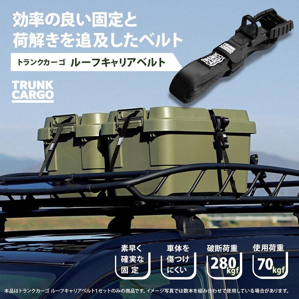 RISU Trunk Cargo Roof Carrier with Belt, Black, for Camping and Outdoor Use, GHON205
