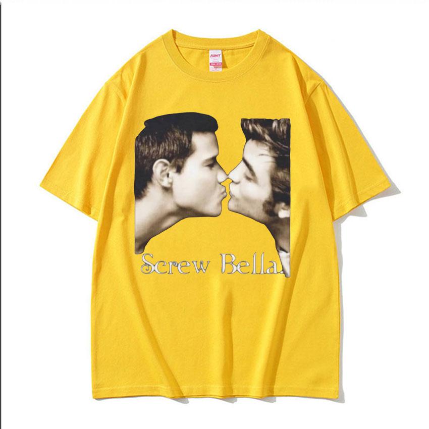 Футболка Bella Retro Сумерки Смешной Мем Футболки Унисекс Женская Харадзюку Мода Летний Большой Размер Хлопок Уличная Одежда Топ