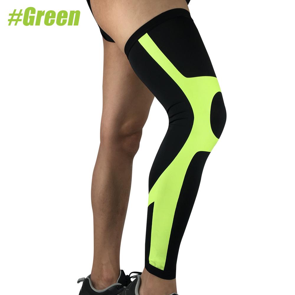 1Pcs Full Leg Compression Sleeve Knee Pads Cycling Leg Warmers Long Leg Sleeves Cycling Bicycle MTB Riding Legwarmers Men Women