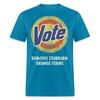 Футболка «Голосуй против Трампа» удаляет стойкие оранжевые пятна. Забавная футболка с моющим средством