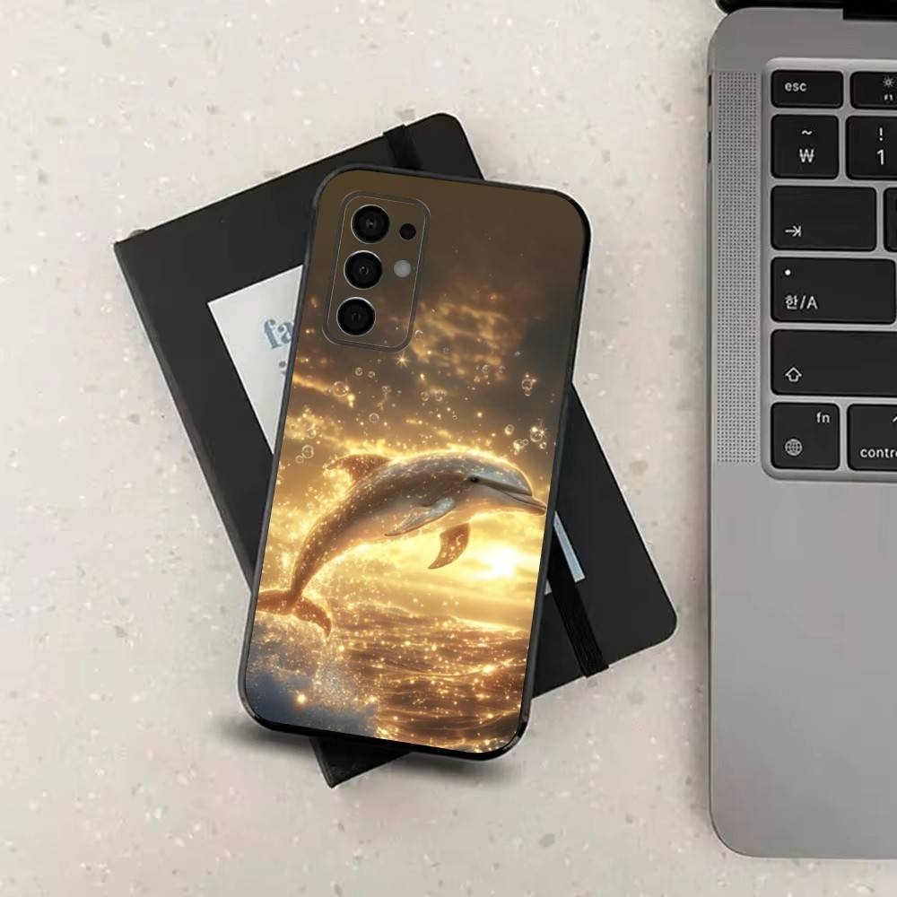 Милые Дельфины Океана Для Samsung Galaxy A73,31,32,72,41,53,52,71,22,5G,Note,J7,8,9 Мягкий Черный Силиконовый Чехол для Телефона