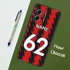 Чехол с индивидуальным номером и именем футболиста для Xiaomi Redmi Note 11 12 10 Pro 8 9 Note 12S 11S 9S 10S Redmi 12C 9C 10C 12