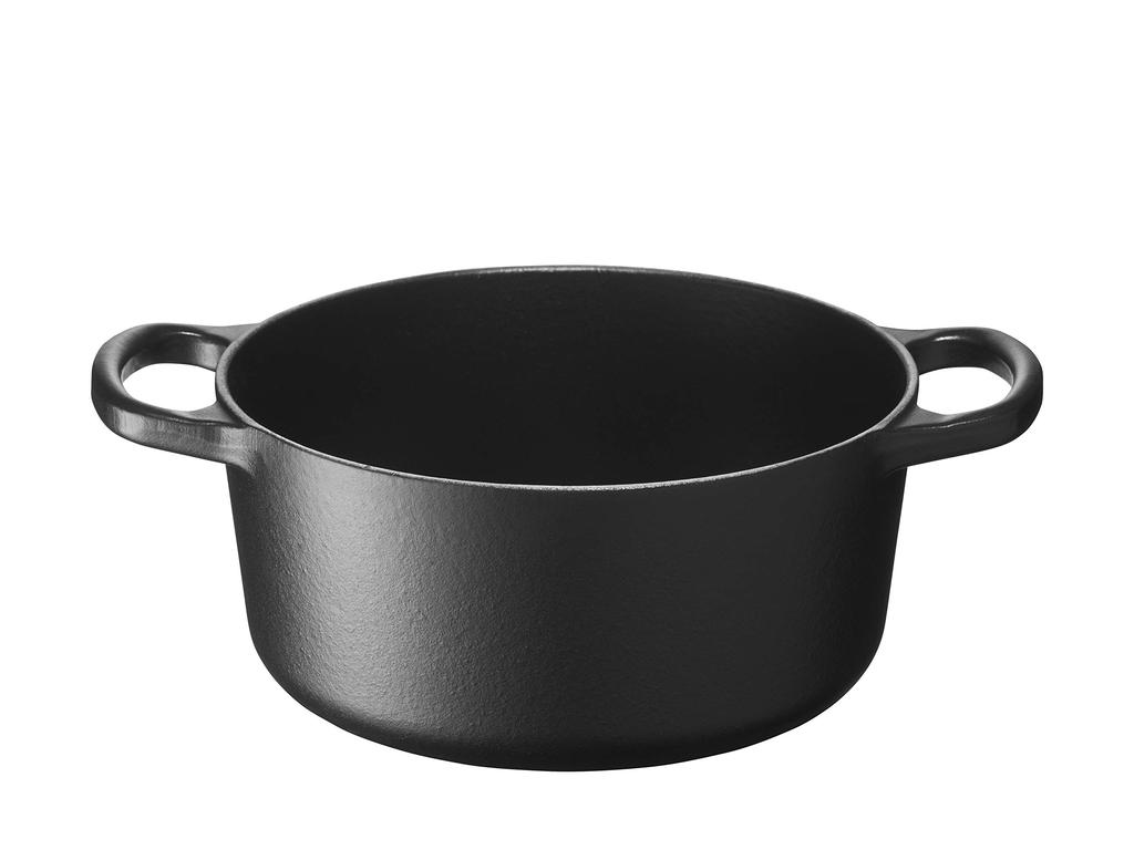 LE CREUSET Литая эмалированная кастрюля Signature Cocotte Ronde 16 см, матово-черная, совместимая с газовой духовкой IH, японская [Авторизованный продукт]