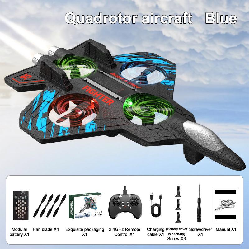 1 Комплект Электрический Пенопластовый Планер Трюковой Пилотаж БПЛА Парящий Вертолет со Светодиодной Подсветкой 2.4G Пульт Дистанционного Управления Модель Истребителя