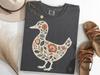 Floral Duck Silhouette Shirt, Farmhouse Duck TShirt, Country Garden Duck Tee, Spring Floral Animal Shirt, Duck Lover Gift Shirt