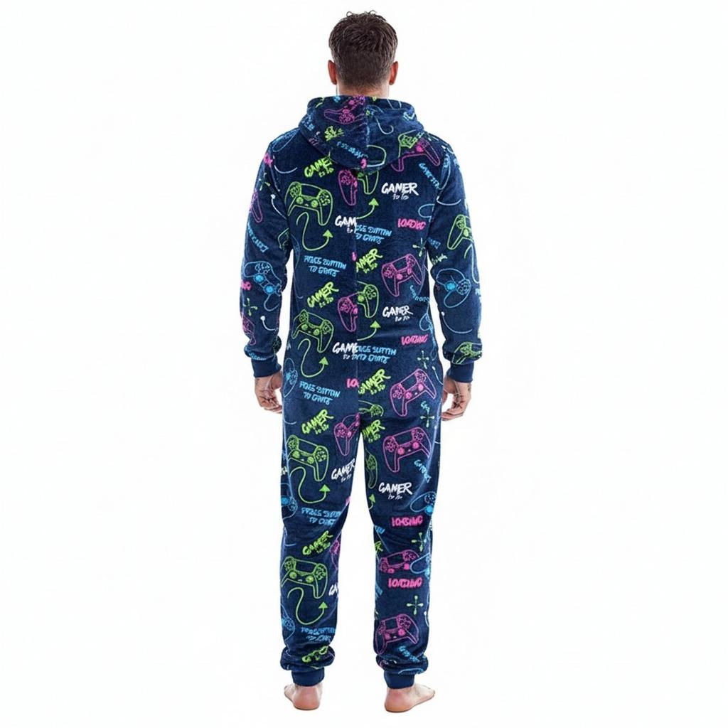 Floso Mens Game Controller Fleece Jumpsuit