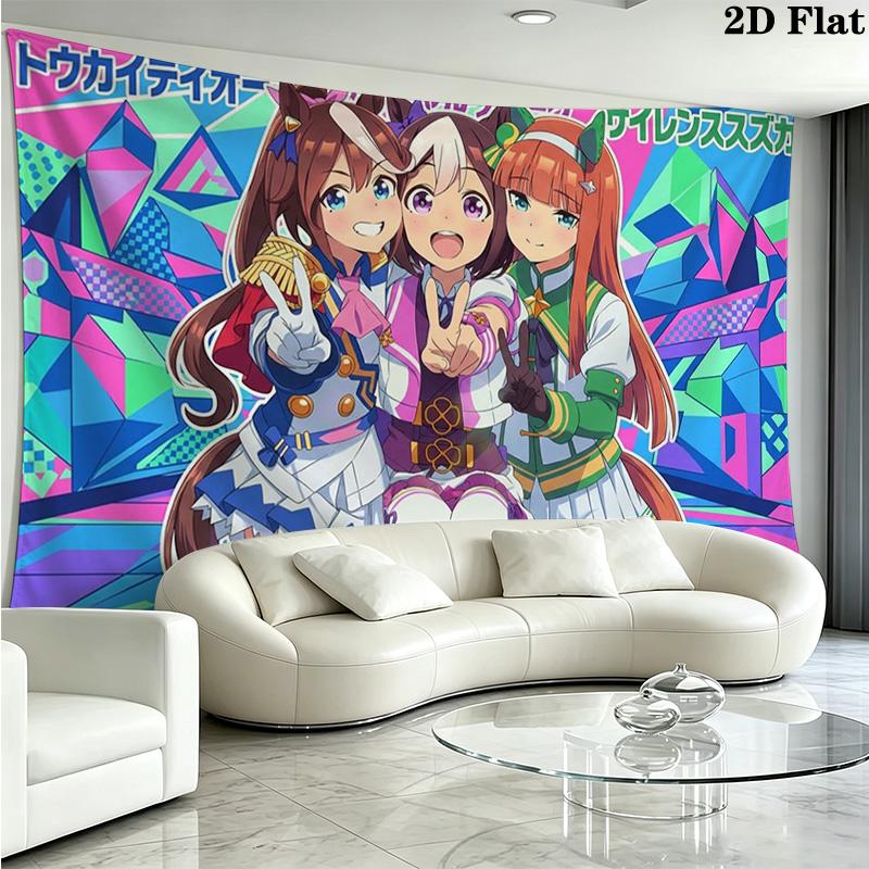 Pretty Derby Wall Tapestry Aesthetic Wall Hanging Printed Fabric Blanket Decorative Tapestries for Bedroom Living Room Home Decor