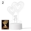 Day Gift Home Decor Acrylic LED Night Lights Luminous  Table Lamp 3D LED Light Rabbit Heart Love