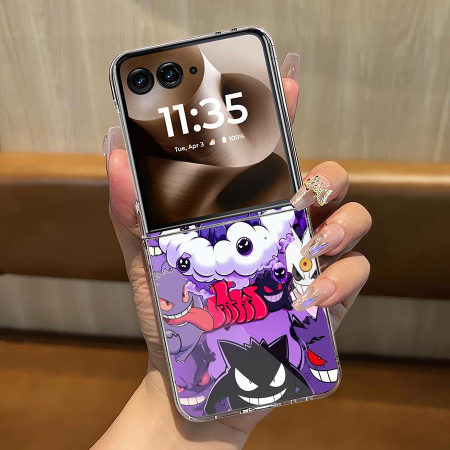 Transparent Soft Phone Cover Case for Moto Razr 50 2022 40Ultra 40 60 Ultra 50Ultra Hot Pokemon Gengar