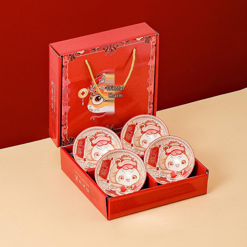 Japanese Ceramic Wedding Gift Set: Bowl & Chopstick with Gift Box - Perfect for Lucky Draws and Employee Gifts