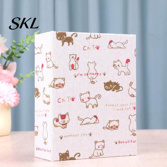 Transparent Inner Bag Photo Album Mini Printed Fabric Slip-In Album, Portable Floral Print Scrapbook with Sleeve Pages, Lightweight Cover Pocket