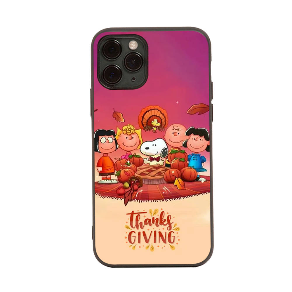 SM15 Snoopy Friend Black Sofe Case for Samsung Note 20 Lite S24 Ultra S23 A03 A05 A06 A11 A71 A15 A16 A13 A24 A25 A33 A52 A53 A50 M55 M35 Plus