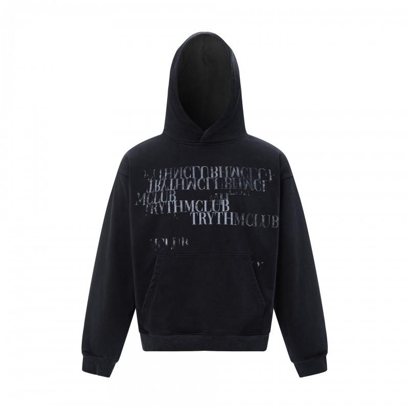 Unisex Oversized Heavyweight Hoodie With Letter Print Streetwear Style Men Winter