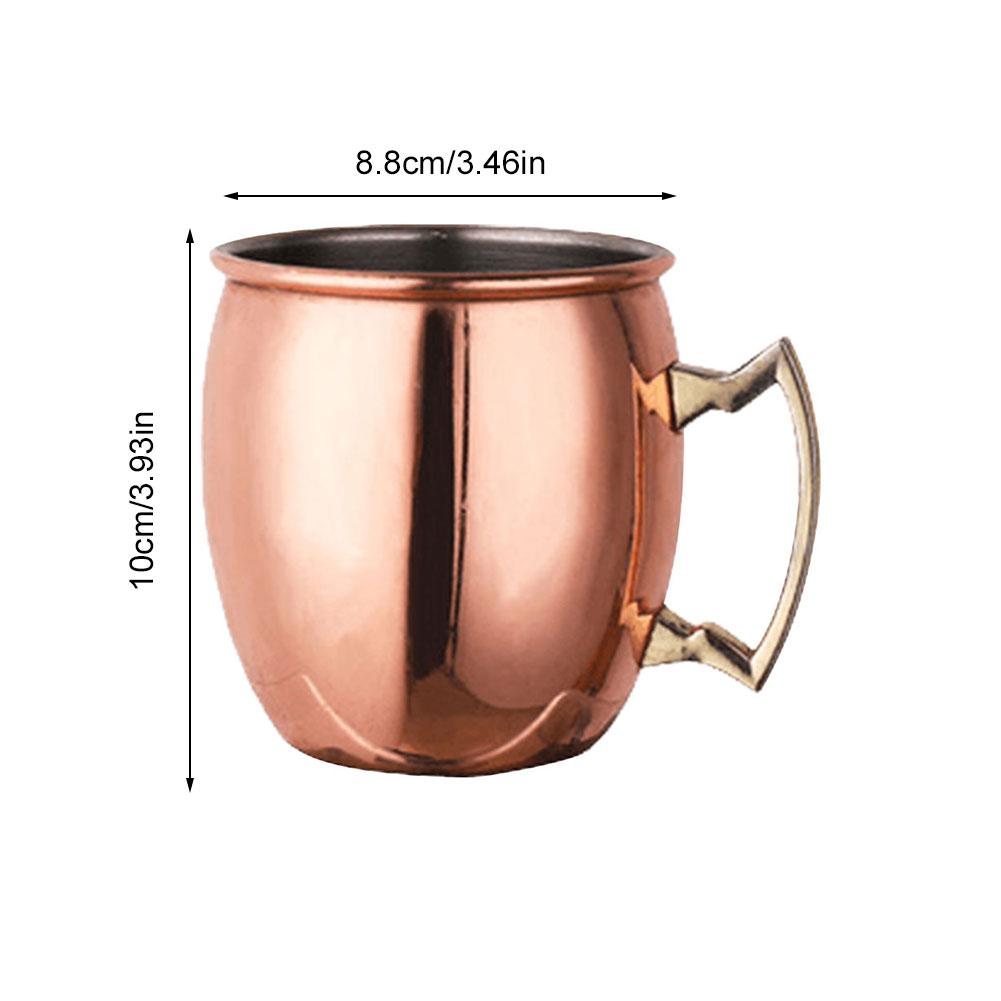 Moscow Mule Mug with Handle Bar Drinkware Copper Plated Cocktail Mug for Cold Drinks Beer Wine Bars Parties Gifts