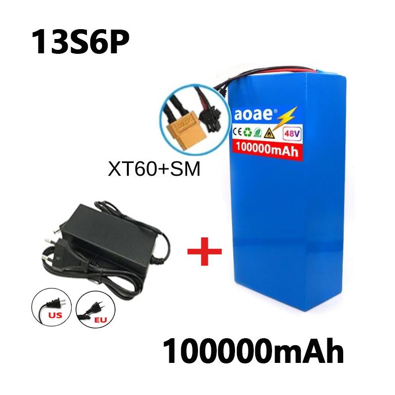 100%18650Original 48V 100Ah 13s6p Lithium Battery Pack 48v 100000mAh 2000W Citycoco Motorized Scooter Batteries Built in 50A BMS
