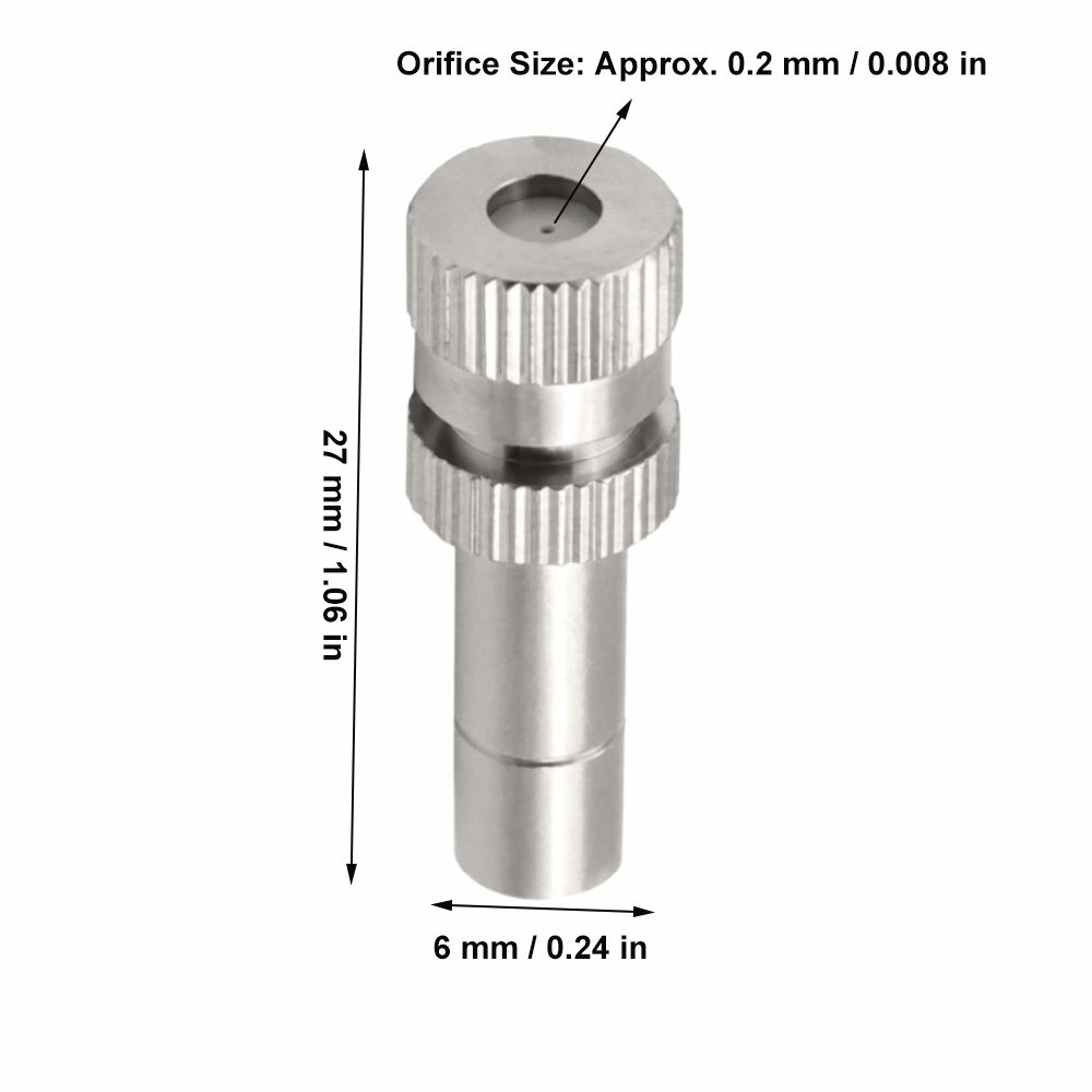 20PCS Silver Brass Misting Nozzle Brass Low Pressure Atomizer Nozzle Mister Nozzle  Yard Cooling