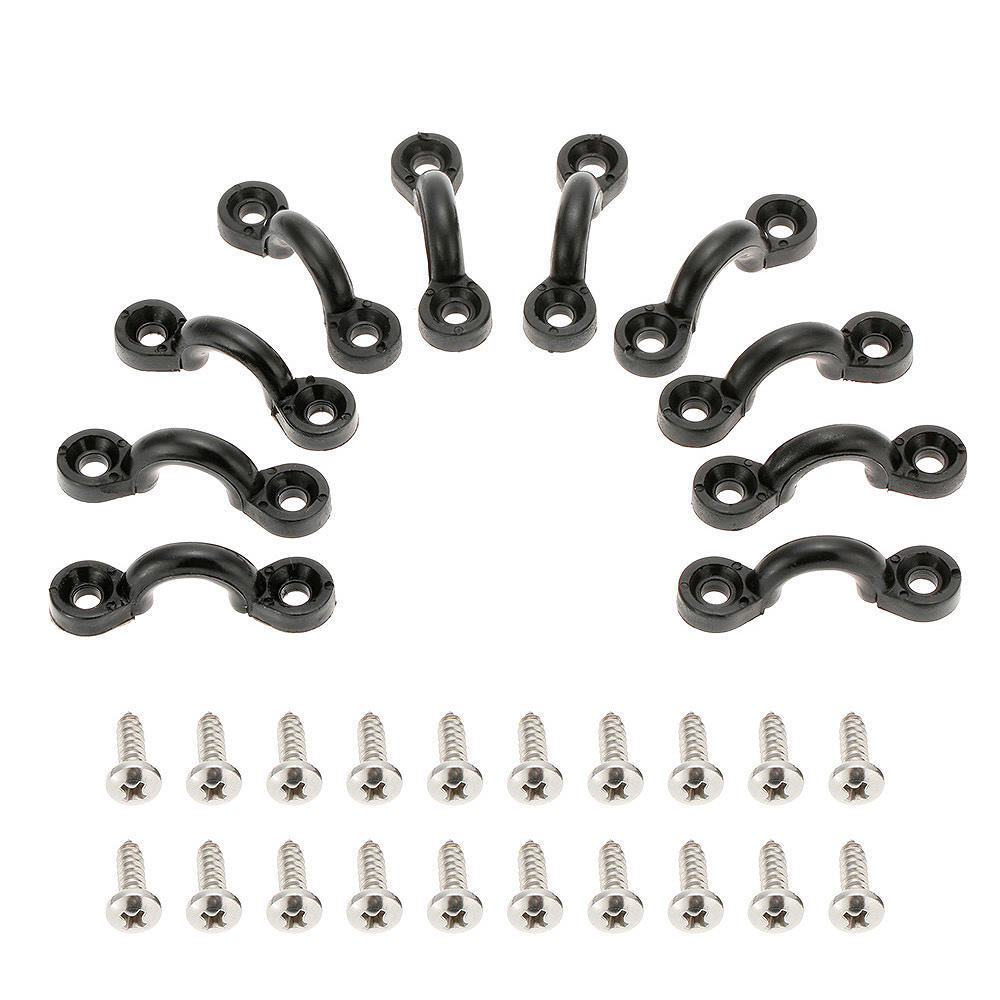 10pcs Nylon Bungee Deck Loops Tie Down Pad Eye with 20 Screws for Boat Kayak Deck Rigging Kit